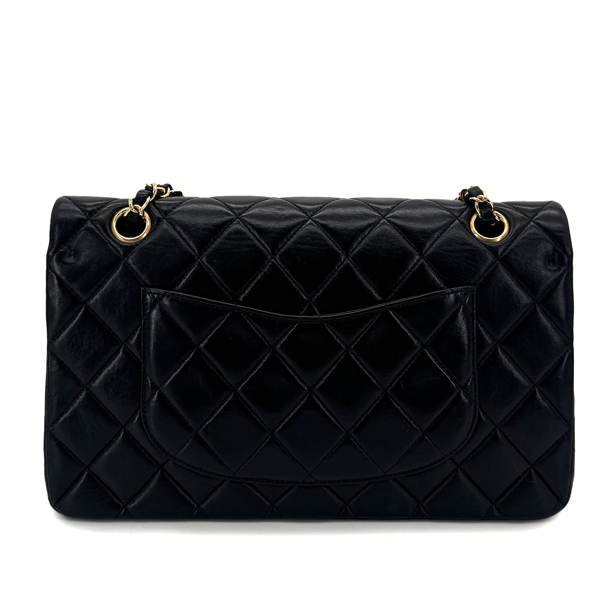 CHANEL VINTAGE CLASSIC FLAP CHAIN SHOULDER BAG BLACK LAMB SKIN 90294977