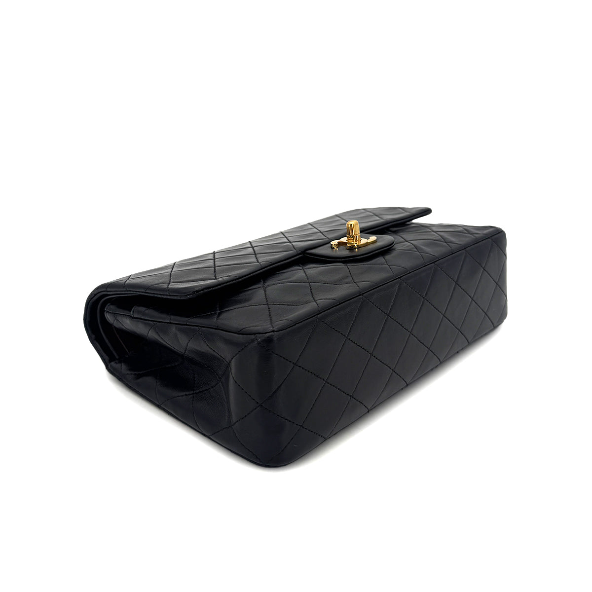 CHANEL VINTAGE CLASSIC FLAP MEDIUM CHAIN SHOULDER BAG BLACK LAMB SKIN 90294978