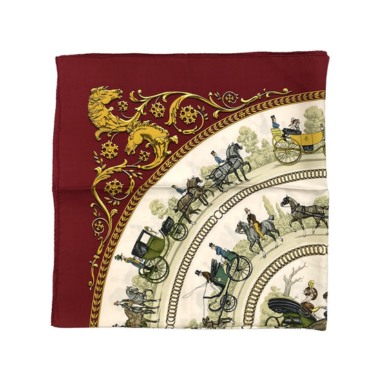 HERMES CARRE 90 LA PROMENADE DE LONGCHAMPS SCARF SILK MULTICOLOR 90294992