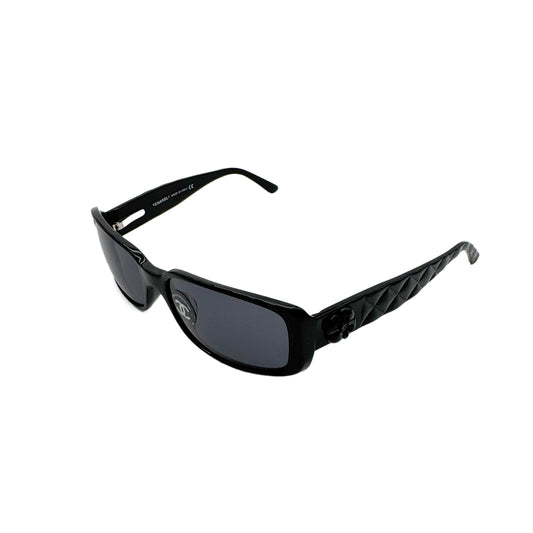 CHANEL SUNGLASSES CAMELLIA MATELLASSE COCOMARK BLACK EYEWEAR 90295001