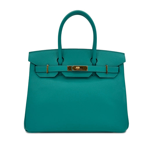 HERMES BIRKIN 30 BLUE PAON VEAU EPSOM HAND BAG A GHW 90295406