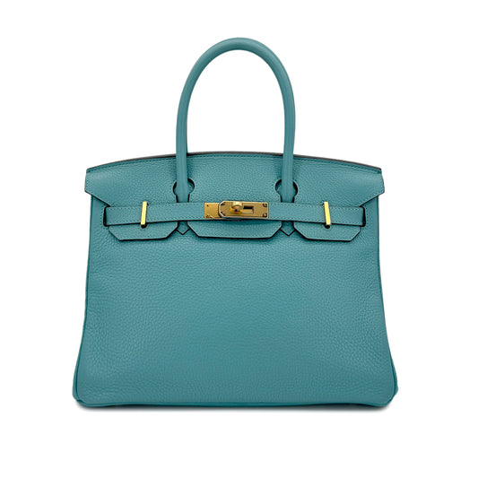HERMES BIRKIN 30 BLEU SAINT CYR TAURILLON CLEMENCE HAND BAG T GHW 90295410