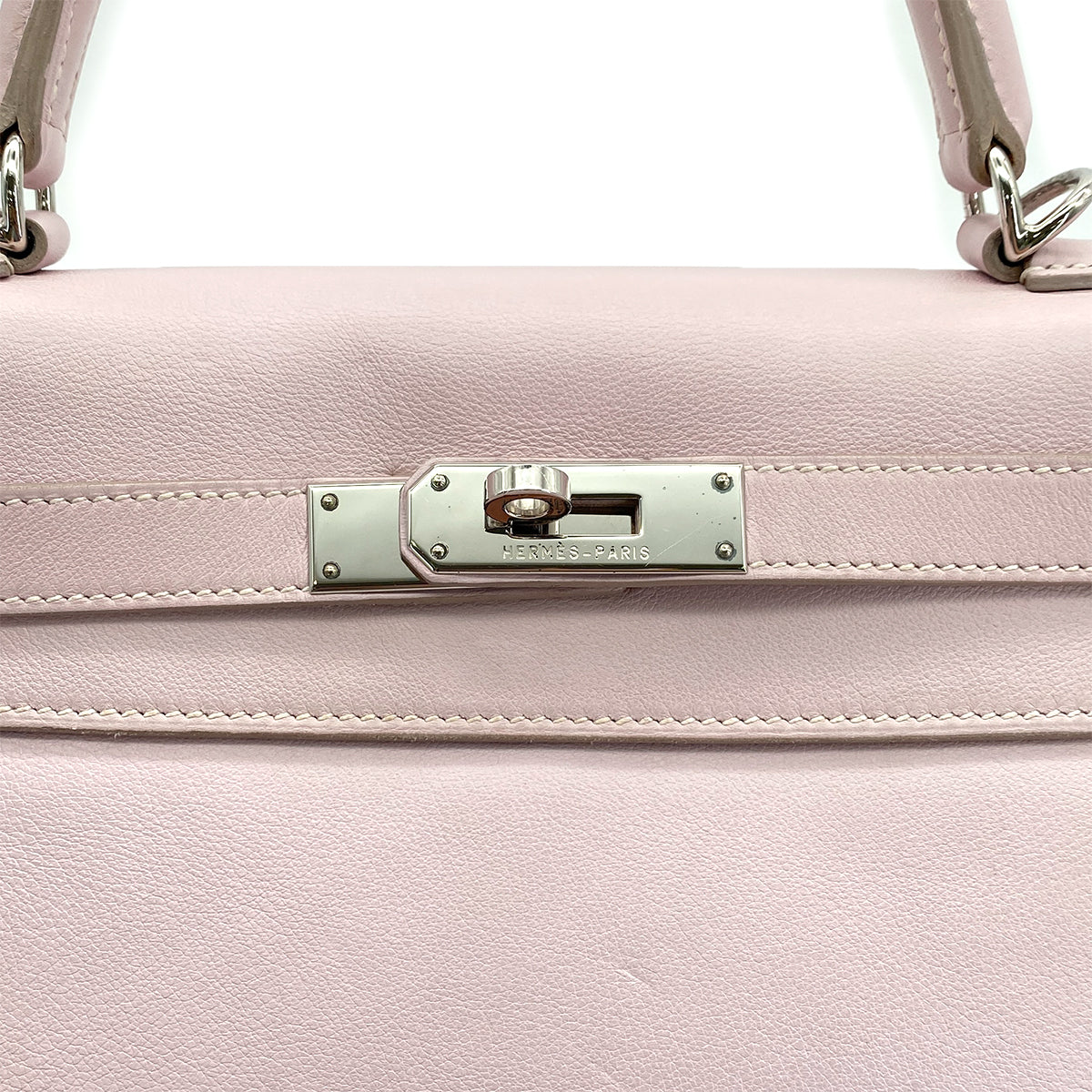 HERMES KELLY 28 RETOURNE ROSE DRAGEE VEAU SWIFT HAND SHOULDER BAG □K SHW 90295733