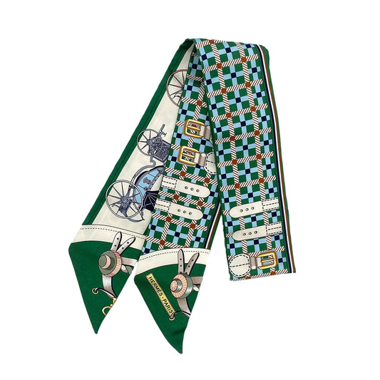 HERMES TWILLY LES VOITURES NOUVELLES SCARF MULTICOLOR SILK 90295744