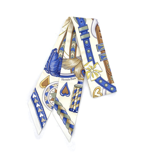 HERMES TWILLY HARNAIS DE COEUR SCARF MULTICOLOR SILK 90295745