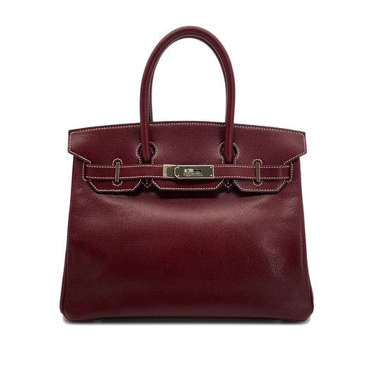 HERMES BIRKIN 30 ROUGE H LISSE HAND BAG □E SHW 90295751