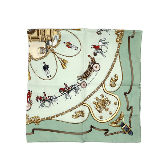 HERMES CARRE 90 SCARF THE ROYAL MEWS MULTICOLOR SILK 90295762