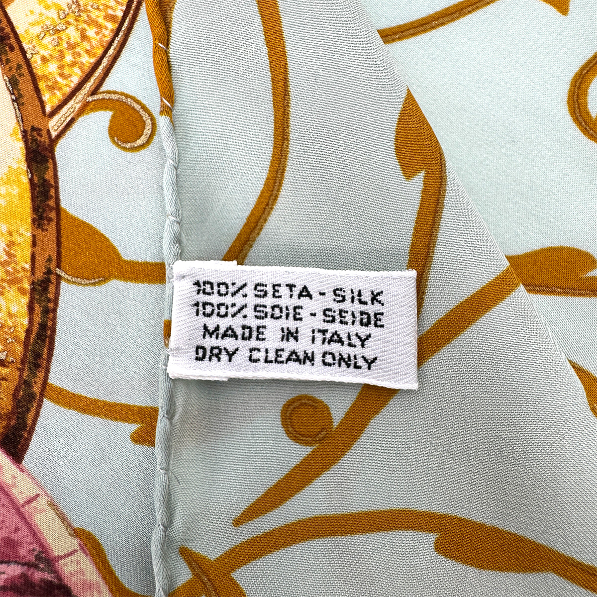 CHANEL VINTAGE FLOWER FRUIT MOTIF SCARF MULTICOLOR SILK 90295821