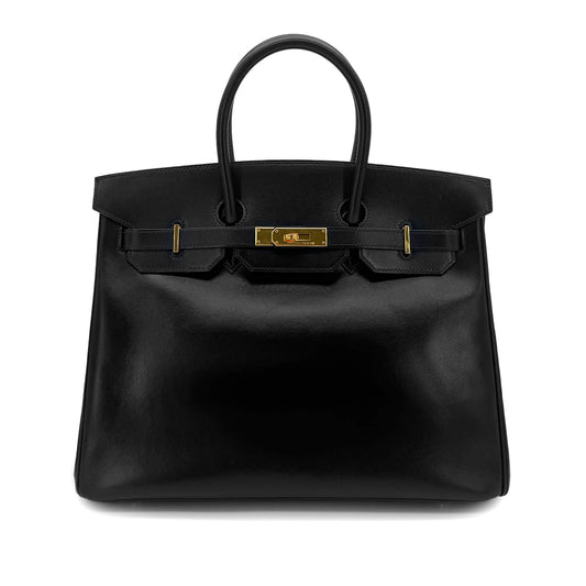 HERMES BIRKIN 35 BLACK BOXCALF HAND BAG □F GHW 90295831