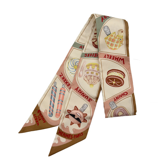 HERMES TWILLY FUNNY ICE CREAM SCARF MULTICOLOR SILK 90295841