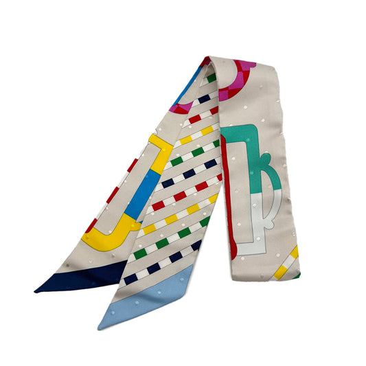 HERMES TWILLY BOUCLERIE MODERNE SCARF MULTICOLOR SILK 90295842