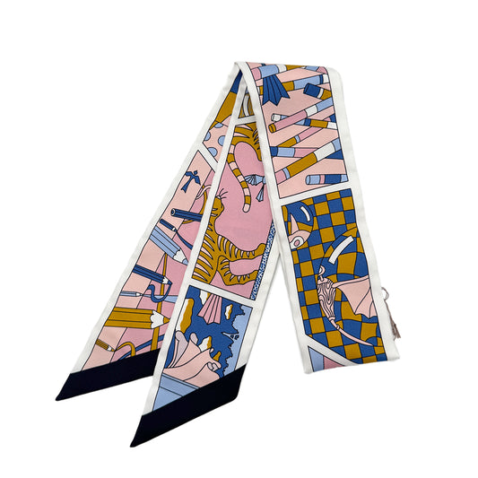 HERMES TWILLY FACTORY SUITE SCARF MULTICOLOR SILK 90295851
