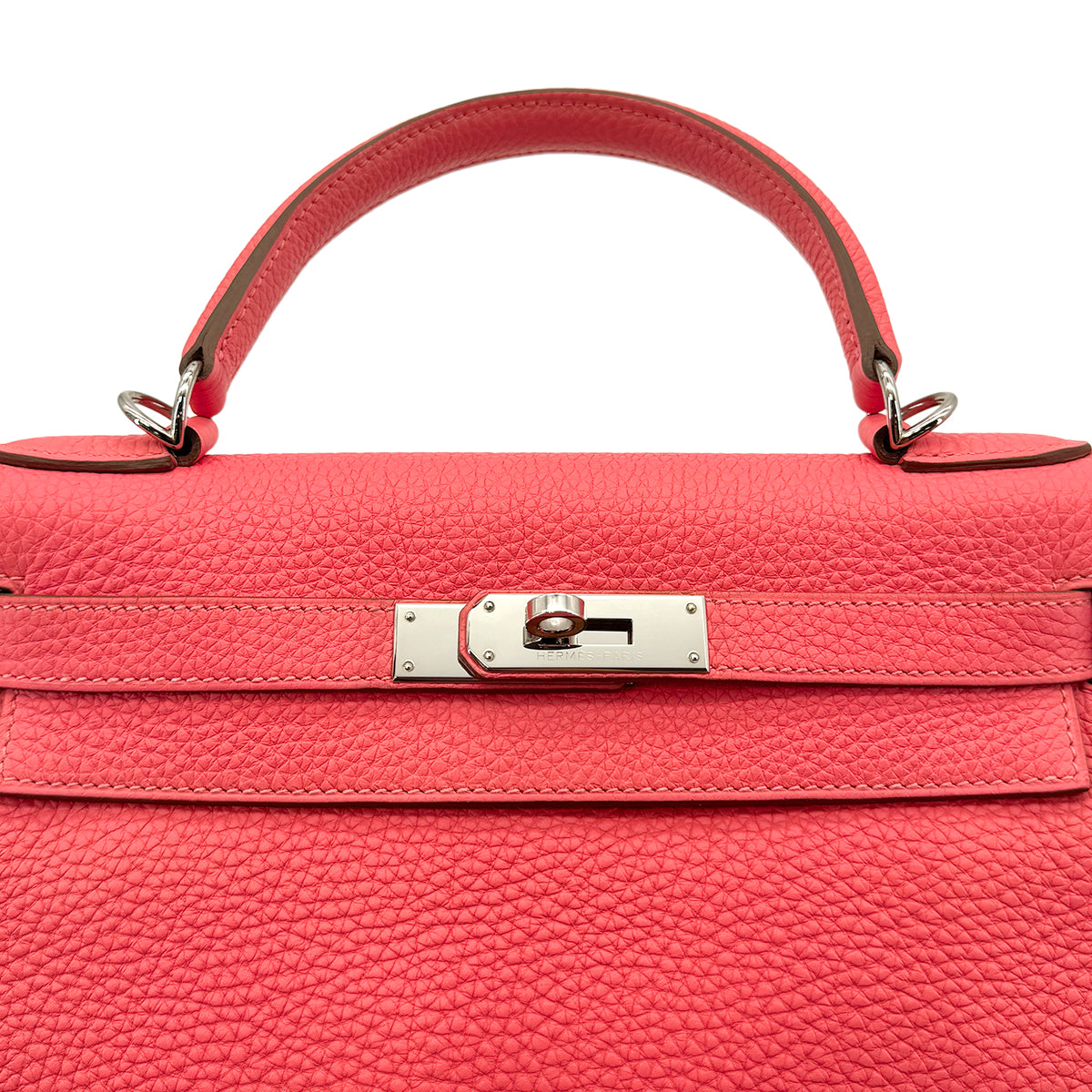 HERMES KELLY 28 RETOURNE ROSE LIPSTICK TAURILLON CLEMENCE HAND SHOULDER BAG □Q SHW 90296045