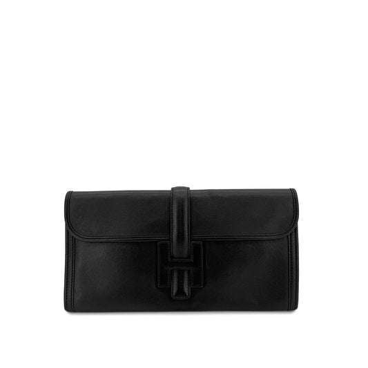 HERMES JIGE ELAN 29 BLACK VEAU SWIFT CLUTCH BAG X 90296049