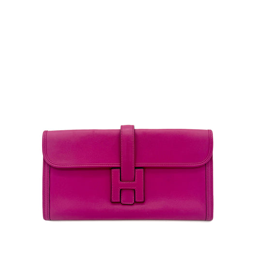 HERMES JIGE ELAN 29 ROSE PURPLE VEAU SWIFT CLUTCH BAG A 90296050