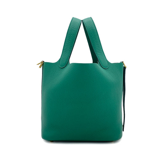 HERMES PICOTIN LOCK PM VERT VERTIGO TAURILLON CLEMENCE HAND BAG B GHW 90296053