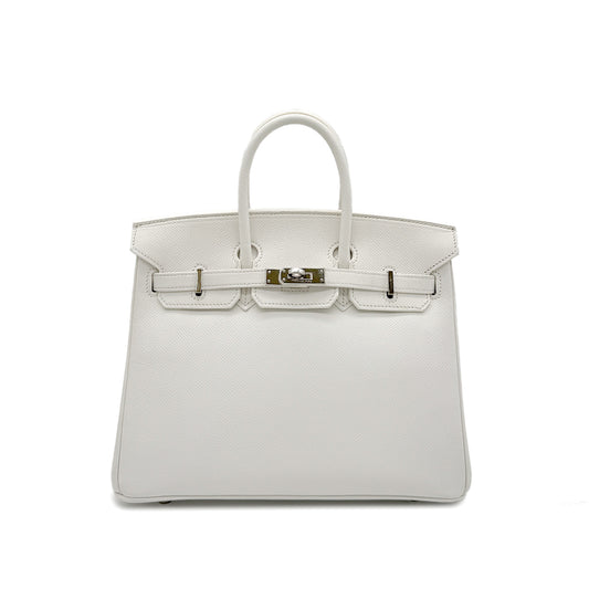 HERMES BIRKIN 25 WHITE VEAU EPSOM HAND BAG □M SHW 90296199