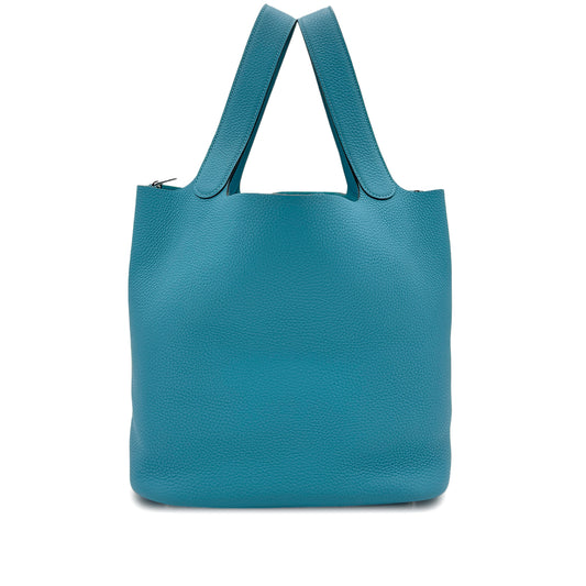 HERMES PICOTIN LOCK GM TURQUOISE TAURILLON CLEMENCE HAND BAG T SHW 90296214