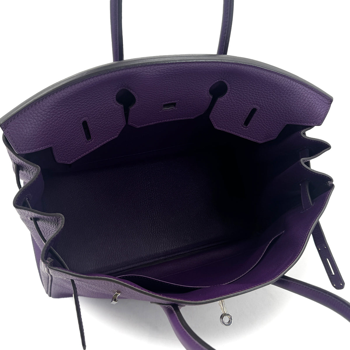 HERMES BIRKIN 35 ULTRAVIOLET TAURILLON CLEMENCE HAND BAG □P SHW 90296226