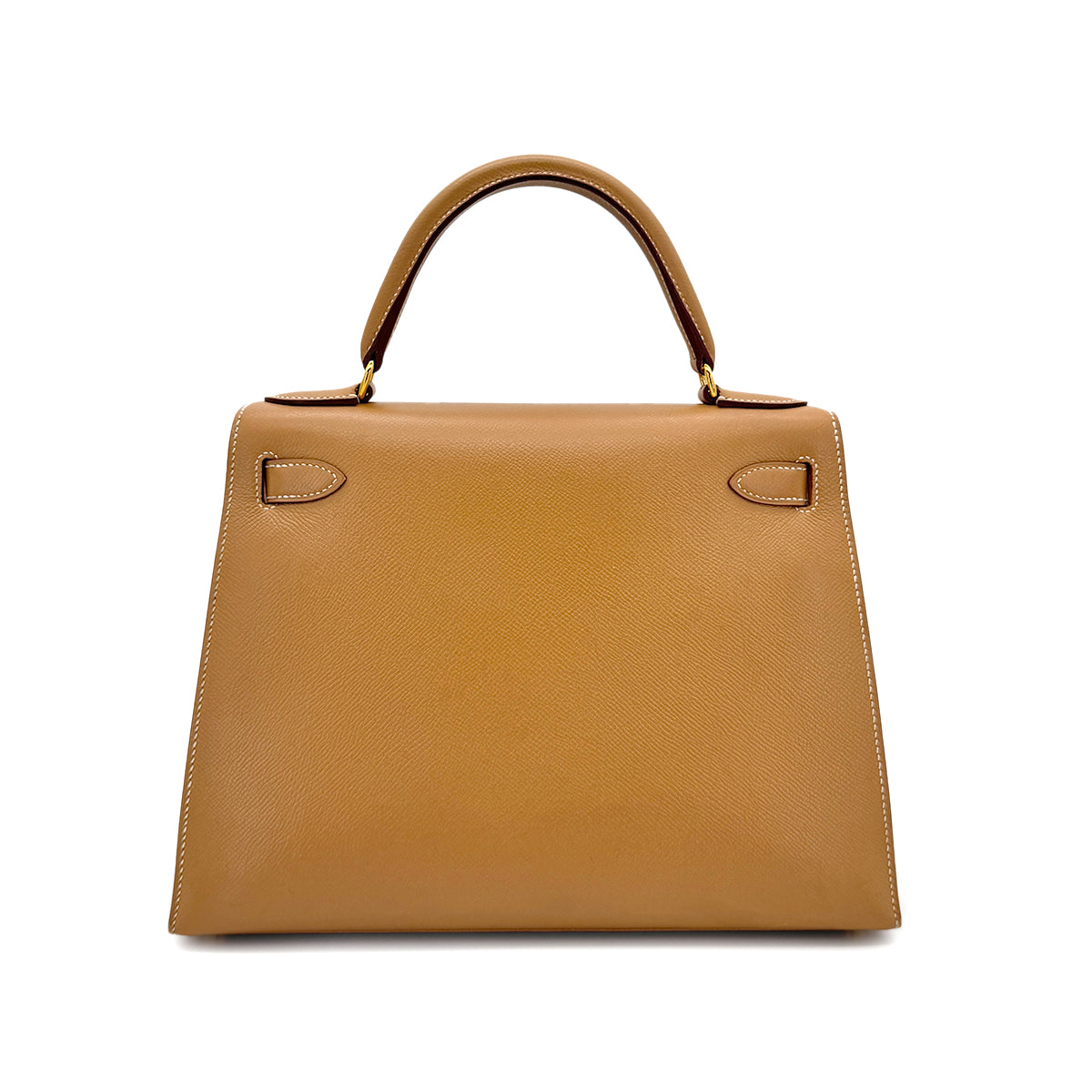 HERMES KELLY 28 SELLIER NATURAL COUCHEVEL HAND SHOULDER BAG □B GHW 90296447