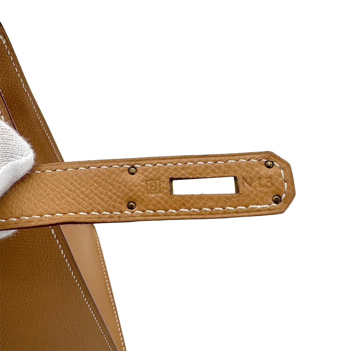 HERMES KELLY 28 SELLIER NATURAL COUCHEVEL HAND SHOULDER BAG □B GHW 90296447