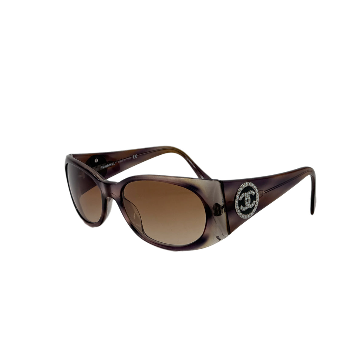 CHANEL VINTAGE SUNGLASSES COCOMARK FAUX PEARL BROWN EYEWEAR 90296463