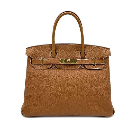 HERMES BIRKIN 30 GOLD TOGO HAND BAG □L GHW 90296560