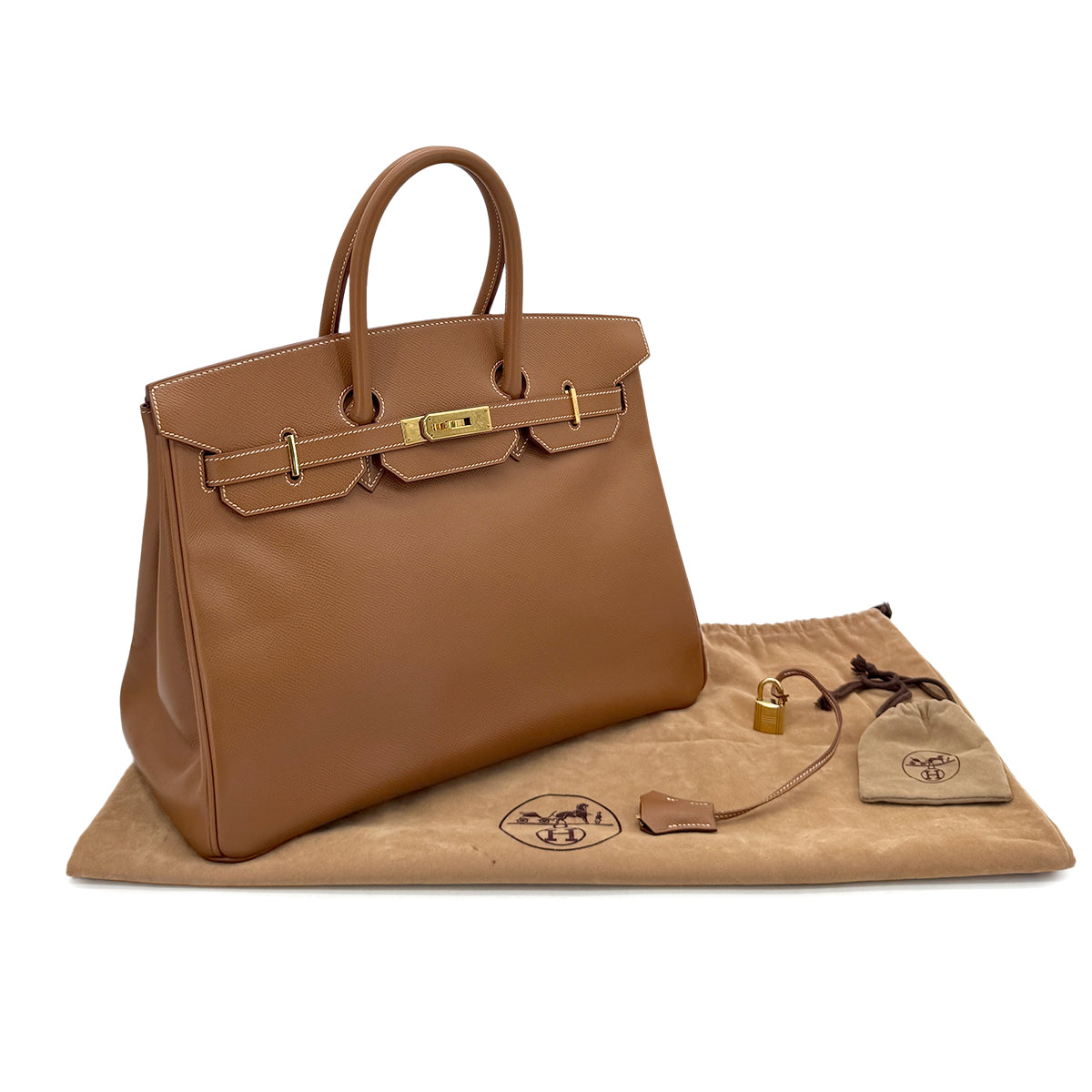 HERMES BIRKIN 35 GOLD COURCHEVEL HAND BAG □D GHW 90296562