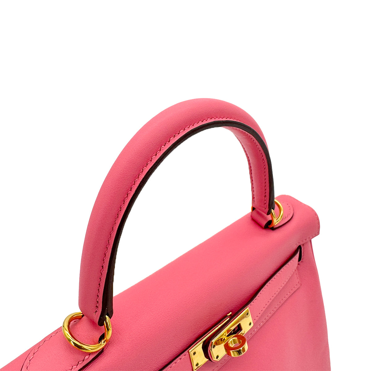 HERMES KELLY 25 RETOURNE ROSE AZALEE SWIFT HAND SHOULDER BAG D GHW 90296570