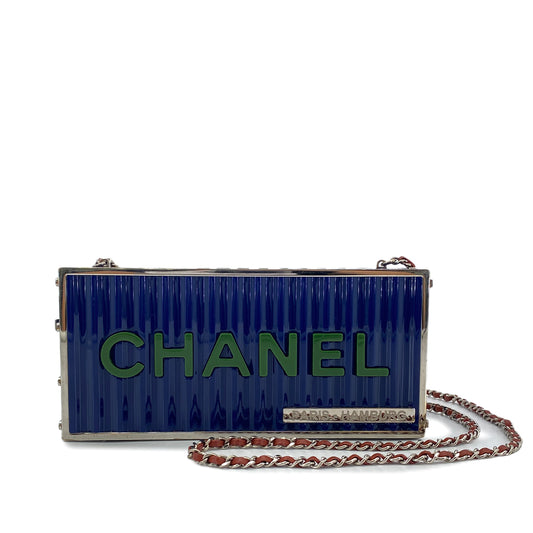 CHANEL PARIS HAMBURG LOGO COCOMARK CONTAINER CHAIN SHOULDER BAG MULTICOLOR PLASTIC 90296683