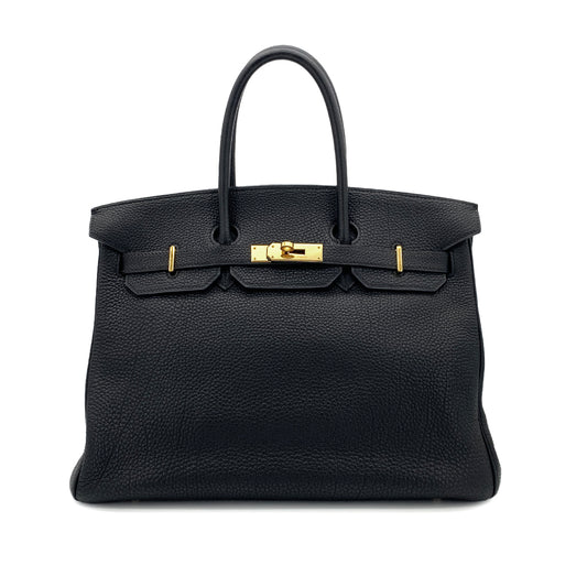 HERMES BIRKIN 35 BLACK TOGO HAND BAG □E GHW 90297252