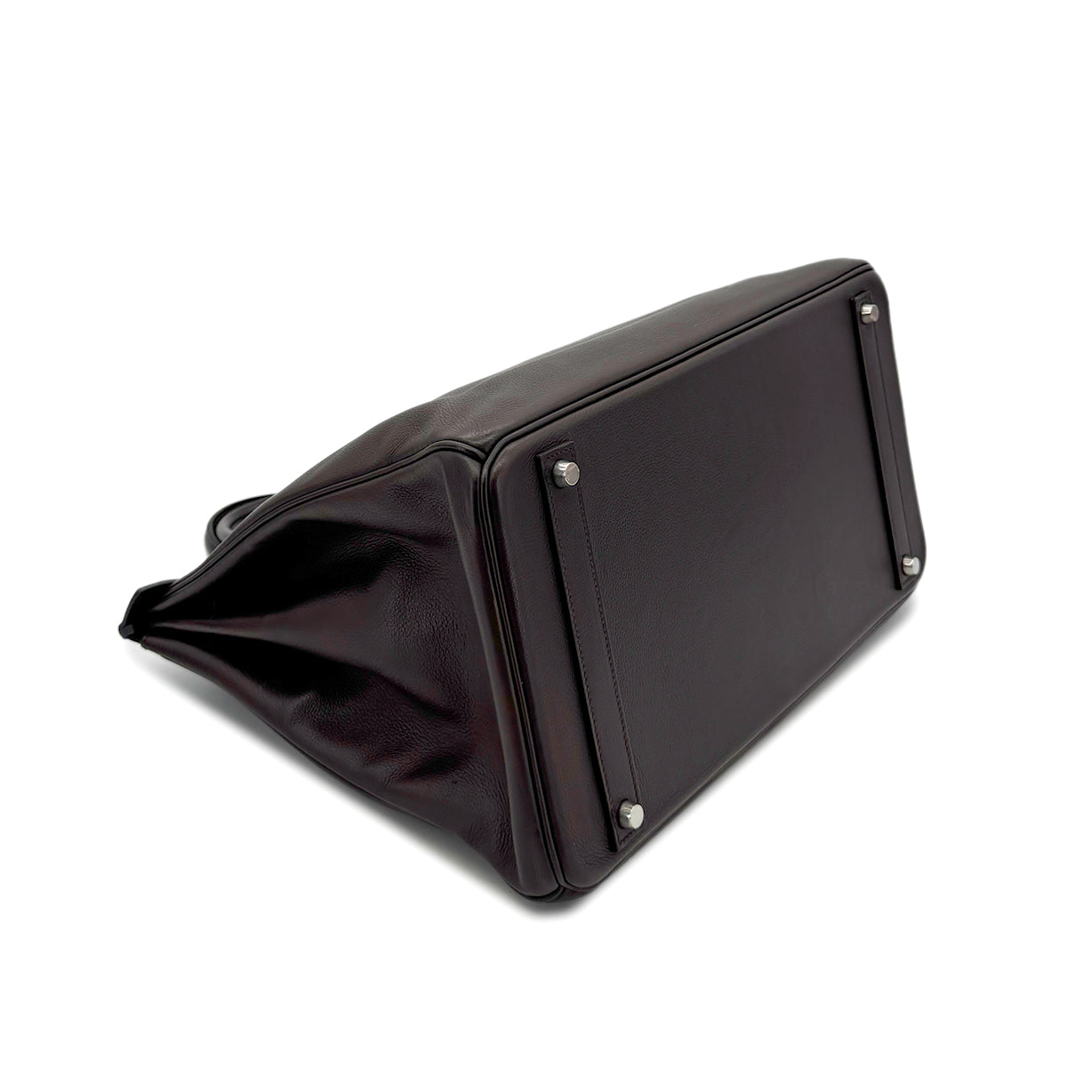 HERMES BIRKIN 40 EBENE EVERCOLOR HAND BAG □M SHW 90297253