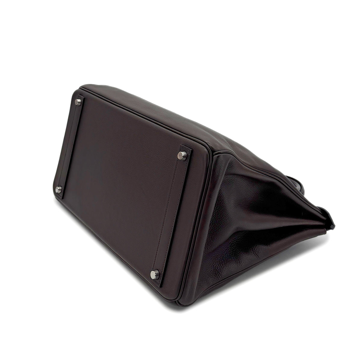 HERMES BIRKIN 40 EBENE EVERCOLOR HAND BAG □M SHW 90297253