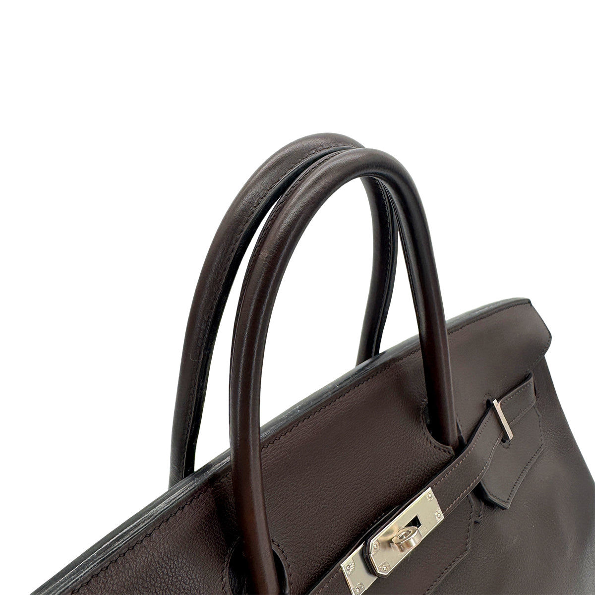 HERMES BIRKIN 40 EBENE EVERCOLOR HAND BAG □M SHW 90297253