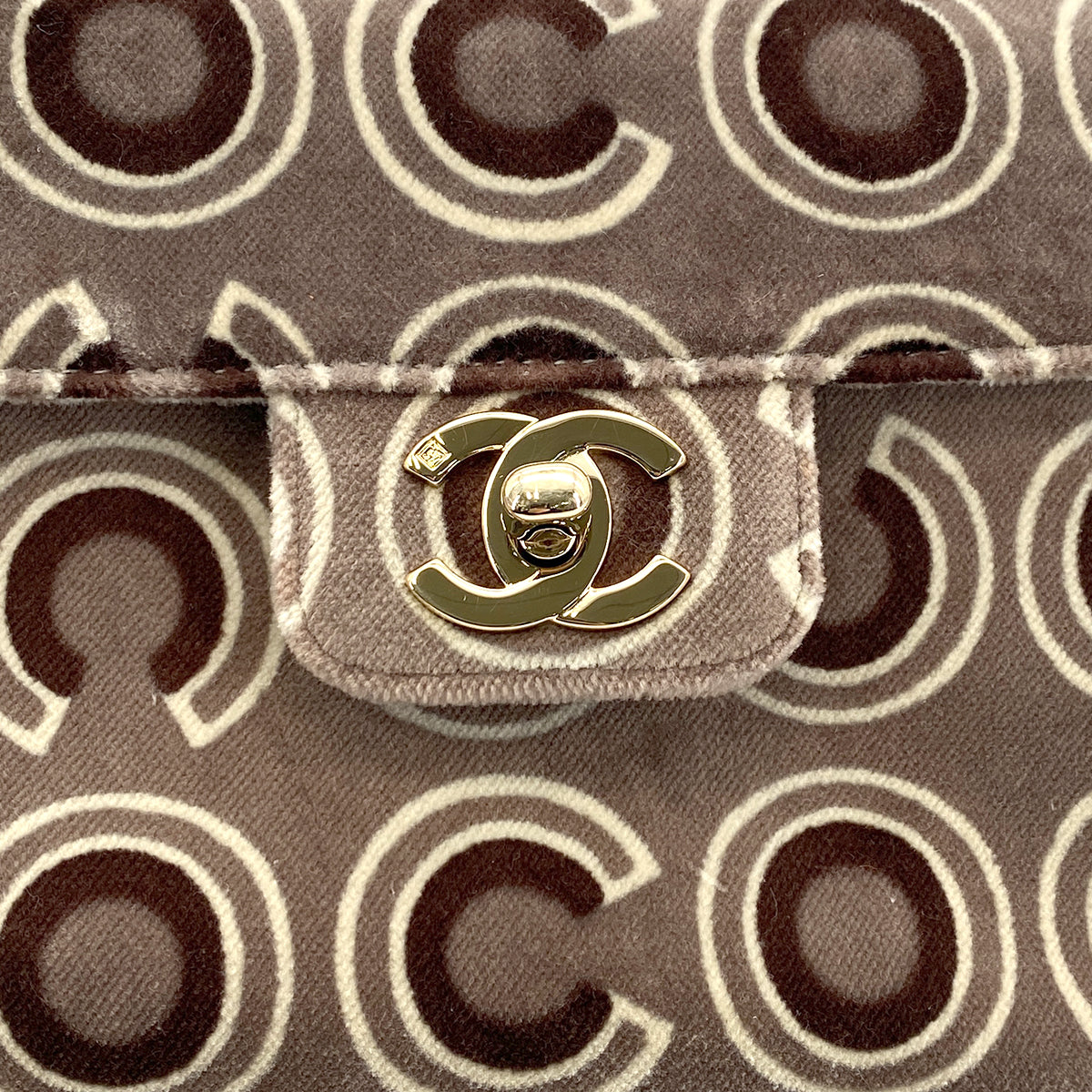 CHANEL VINTAGE COCO HAND BAG BROWN VELOR 90297510