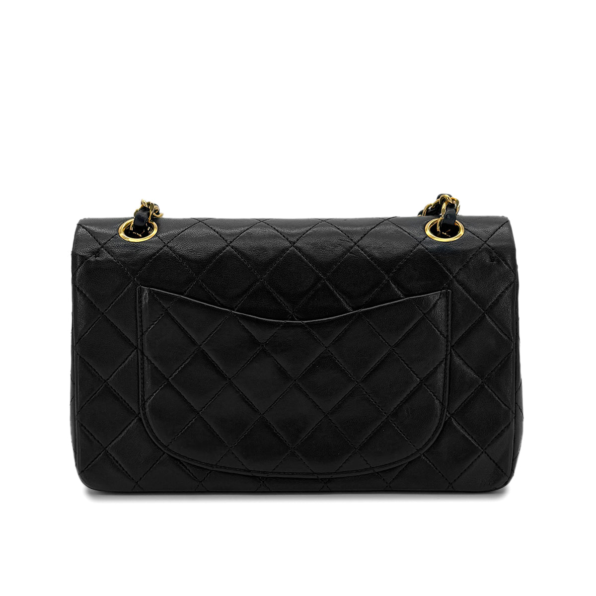 CHANEL VINTAGE CLASSIC FLAP SMALL CHAIN SHOULDER BAG BLACK LAMB SKIN 90297516