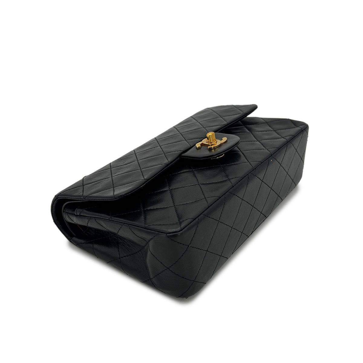 CHANEL VINTAGE CLASSIC FLAP SMALL CHAIN SHOULDER BAG BLACK LAMB SKIN 90297516