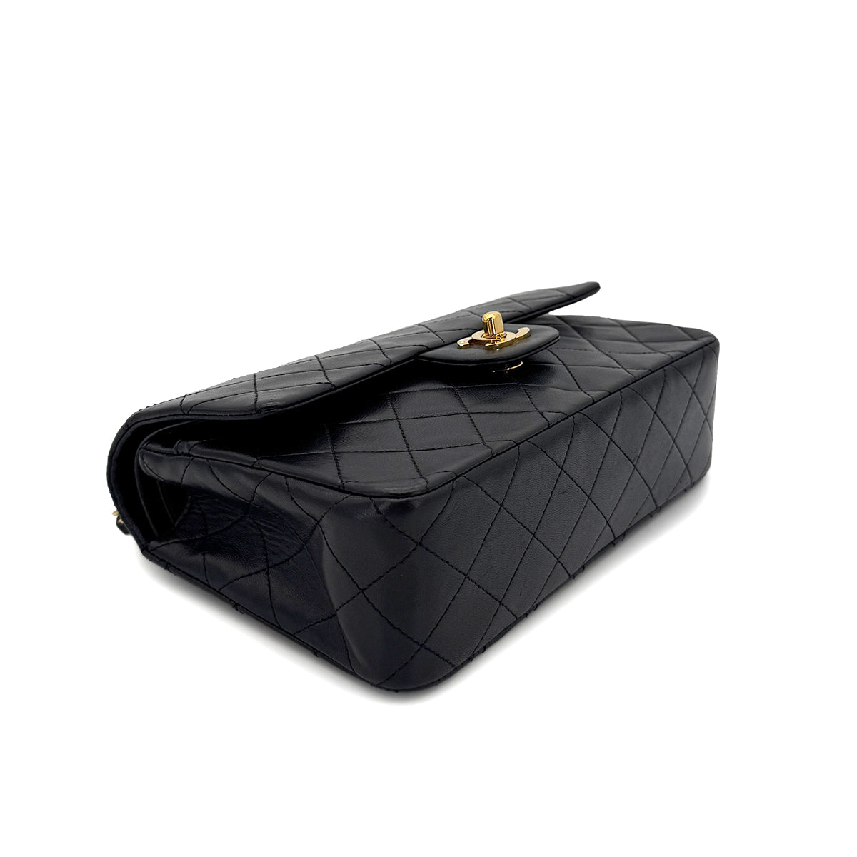 CHANEL VINTAGE CLASSIC FLAP SMALL CHAIN SHOULDER BAG BLACK LAMB SKIN 90297517