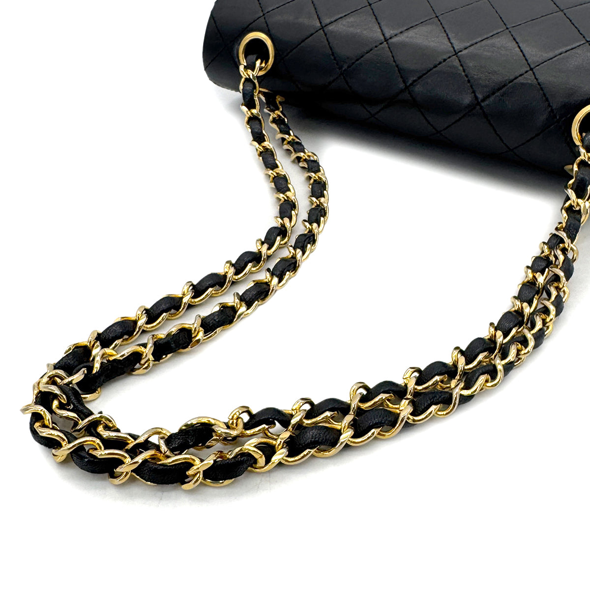 CHANEL VINTAGE CLASSIC FLAP SMALL CHAIN SHOULDER BAG BLACK LAMB SKIN 90297517