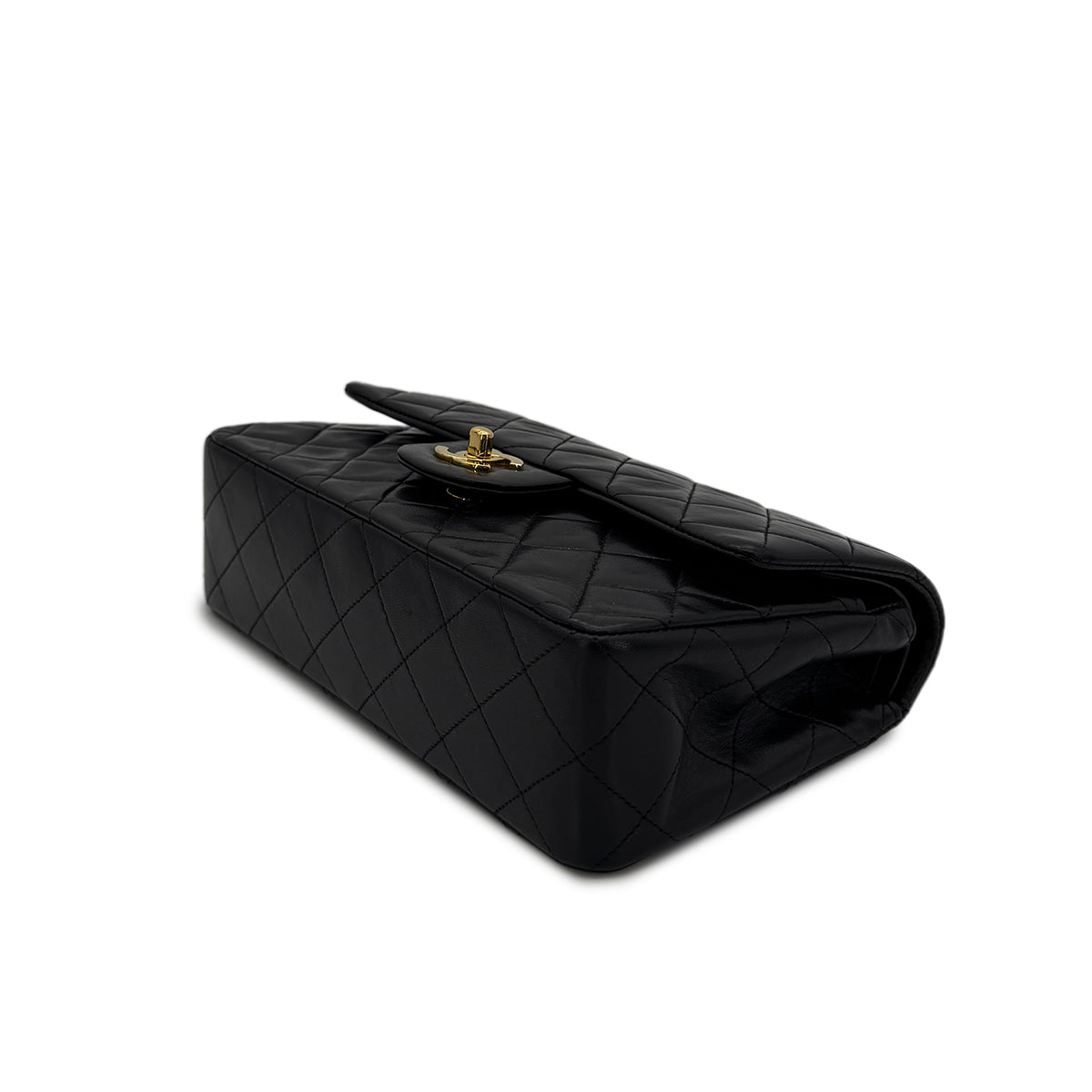 CHANEL VINTAGE CLASSIC FLAP SMALL CHAIN SHOULDER BAG BLACK LAMB SKIN 90297524