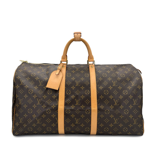 LOUIS VUITTON MONOGRAM KEEPALL 55 LUGGAGE BROWN M41422 90298143