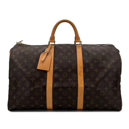 LOUIS VUITTON MONOGRAM KEEPALL50 HAND BAG BROWN MONOGRAM CANVAS M41426 90298144