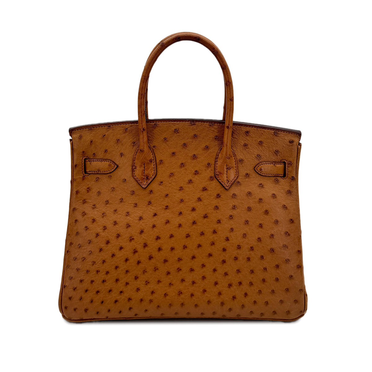 HERMES BIRKIN 30 CHESTNUT OSTRICH HAND BAG □I SHW 90298153