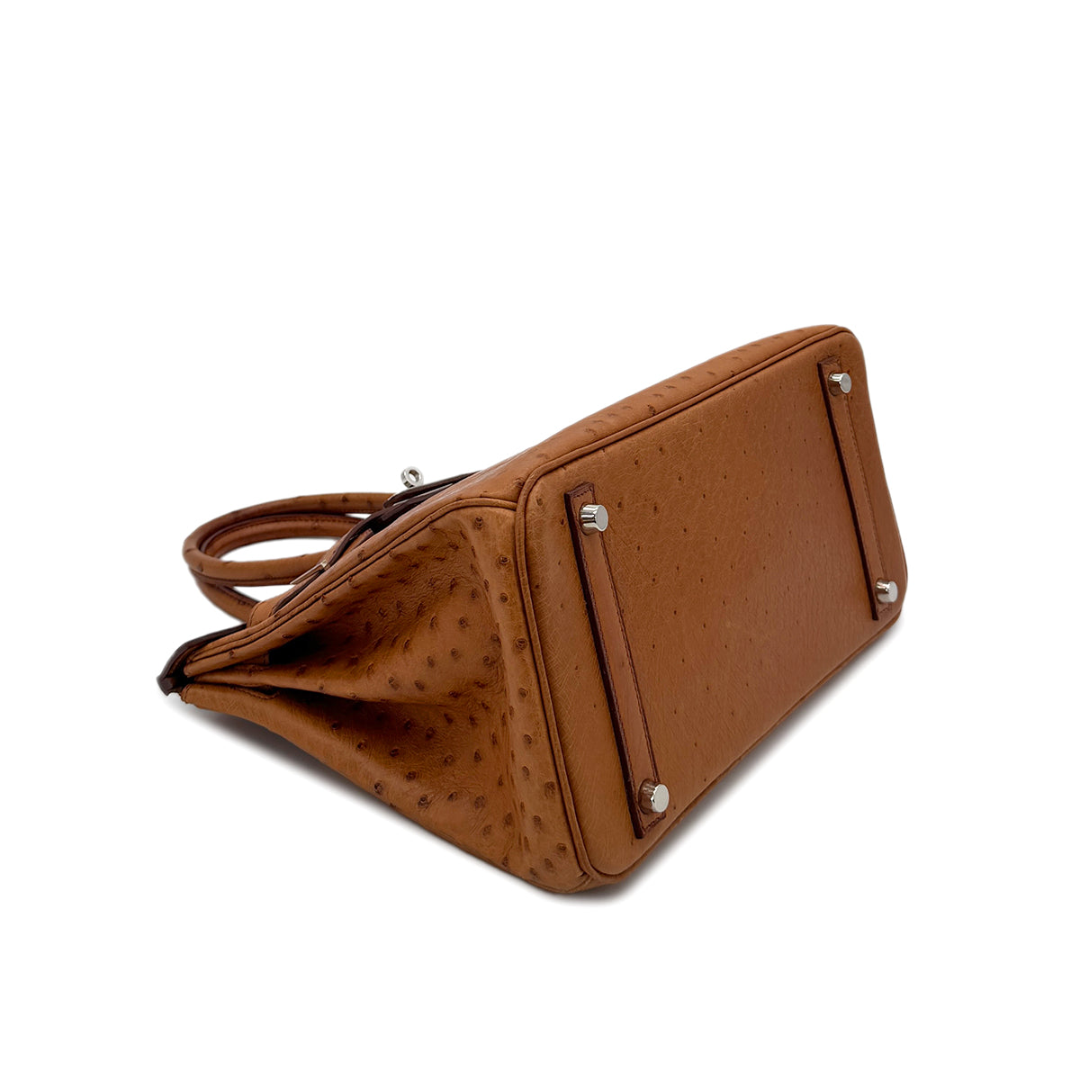 HERMES BIRKIN 30 CHESTNUT OSTRICH HAND BAG □I SHW 90298153