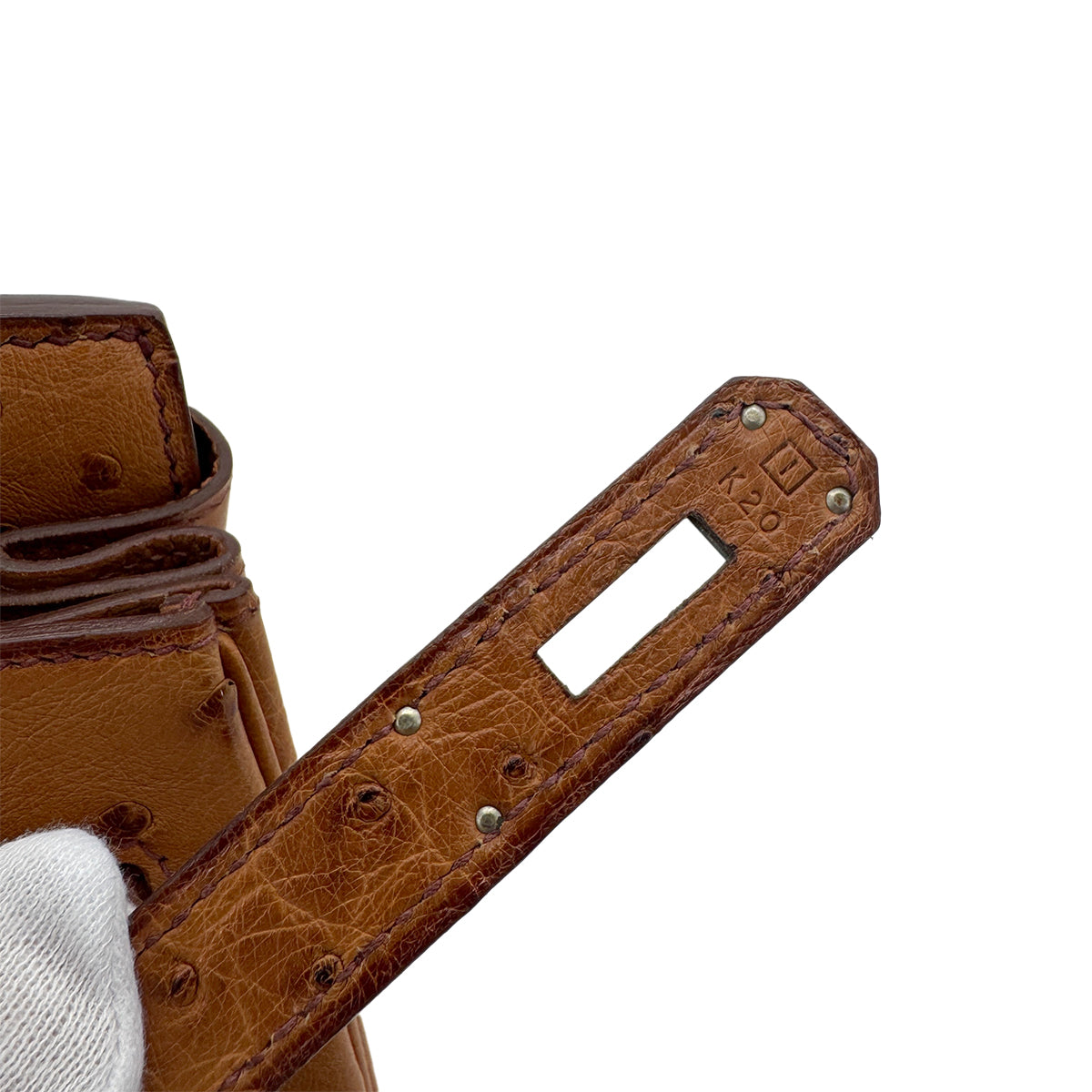 HERMES BIRKIN 30 CHESTNUT OSTRICH HAND BAG □I SHW 90298153