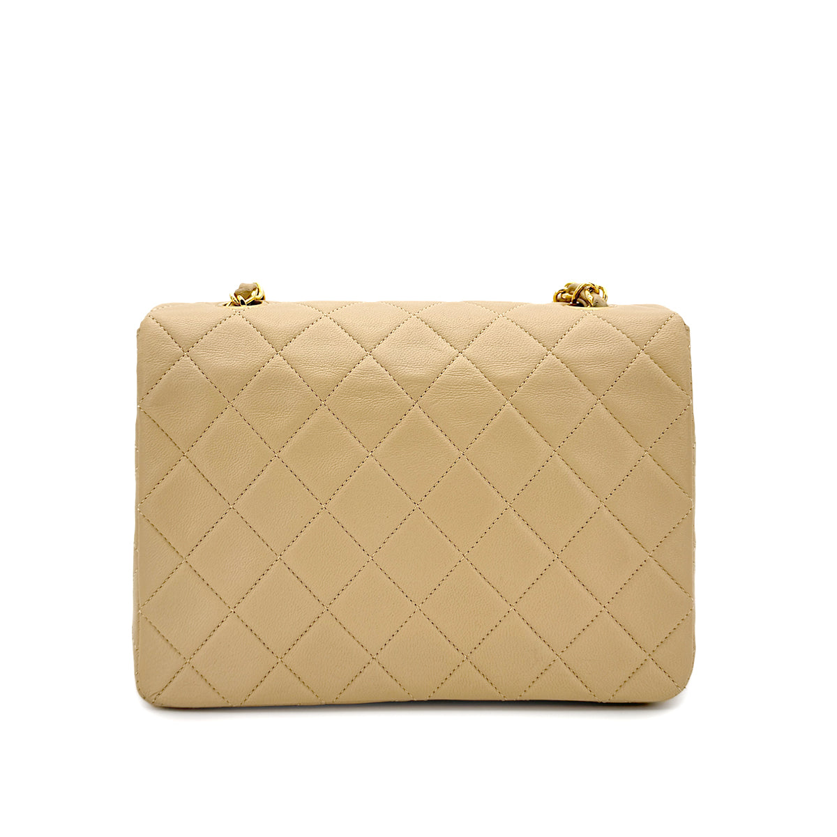 CHANEL VINTAGE MINI MATELASSE 20 CHAIN SHOULDER BAG BEIGE LAMB SKIN 90298162