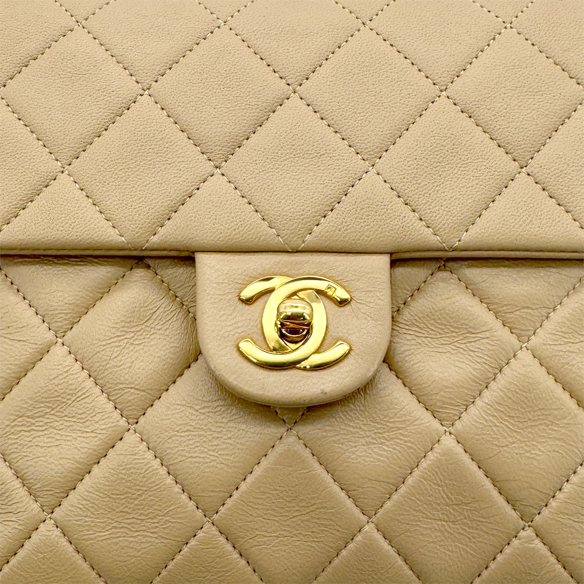 CHANEL VINTAGE MINI MATELASSE 20 CHAIN SHOULDER BAG BEIGE LAMB SKIN 90298162