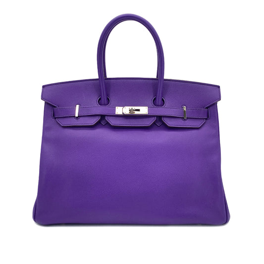 HERMES BIRKIN 35 ULTRA VIOLET EPSOM HAND BAG □P SHW 90298317