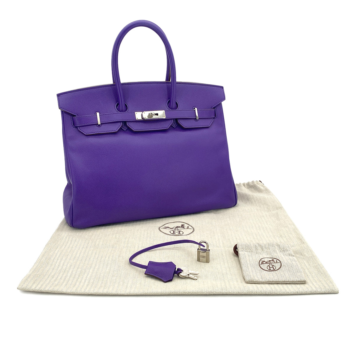 HERMES BIRKIN 35 ULTRA VIOLET EPSOM HAND BAG □P SHW 90298317