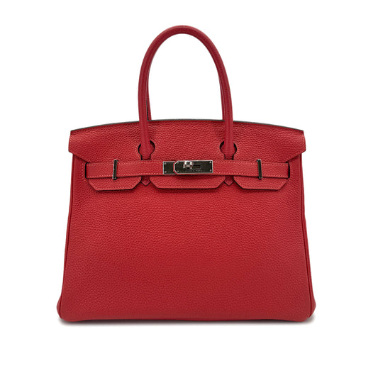 HERMES BIRKIN 30 ROUGE PIVOINE TOGO HAND BAG □R SHW 90298338